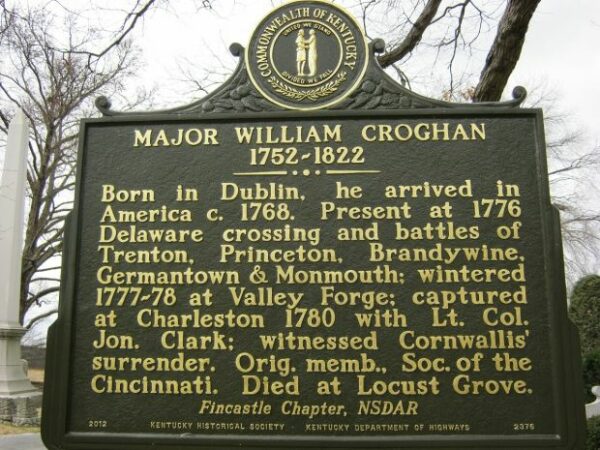 MAJOR WILLIAM CROGHAN REVOLUTIONARY WAR MEMORIAL MARKER