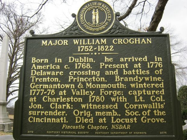 MAJOR WILLIAM CROGHAN REVOLUTIONARY WAR MEMORIAL MARKER