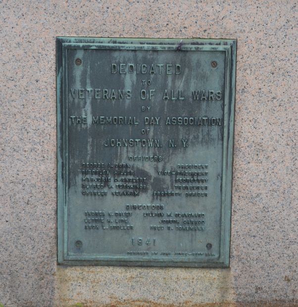 JOHNSTOWN VETERANS OF ALL WARS FLAGPOLE MEMORIAL PLAQUE
