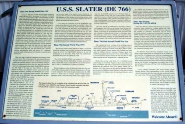 U.S.S. SLATER (DE-766) WAR MEMORIAL PLAQUE