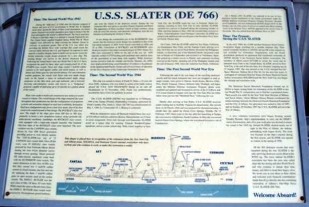 U.S.S. SLATER (DE-766) WAR MEMORIAL PLAQUE