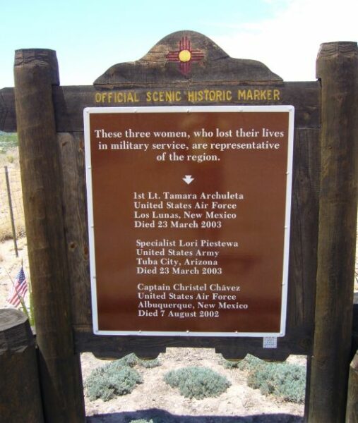 WOMEN VETERANS OF NEW MEXICO WAR MEMORIAL MARKER BACK