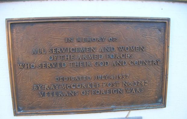 VFW POST NO. 3242 ARMED FORCES MEMORIAL PLAQUE