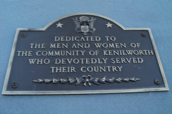 KENILWORTH VETERANS MEMORIAL PLAQUE
