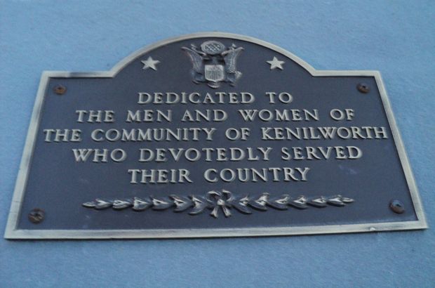 KENILWORTH VETERANS MEMORIAL PLAQUE