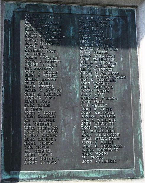 PASSAIC COUNTY SOLDIERS AND SAILORS MEMORIAL PLAQUE G