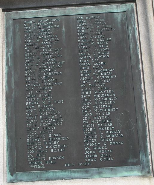PASSAIC COUNTY SOLDIERS AND SAILORS MEMORIAL PLAQUE F