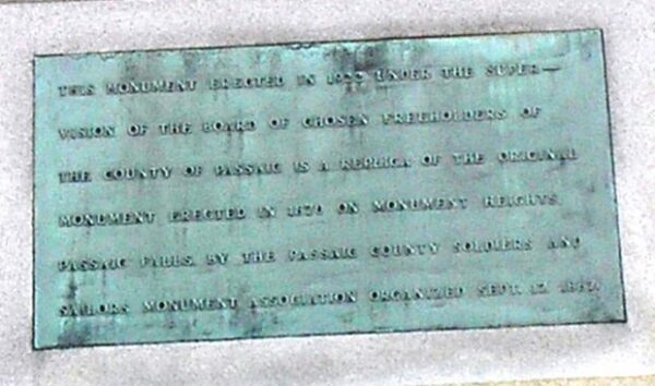 PASSAIC COUNTY SOLDIERS AND SAILORS MEMORIAL PLAQUE D