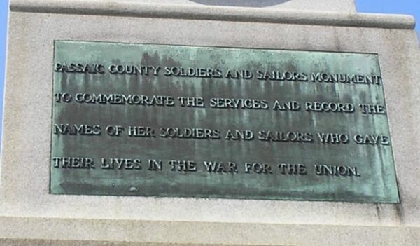 PASSAIC COUNTY SOLDIERS AND SAILORS MEMORIAL PLAQUE A
