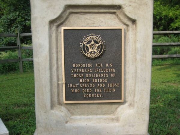 HIGH BRIDGE ALL VETERANS MEMORIAL PLAQUE