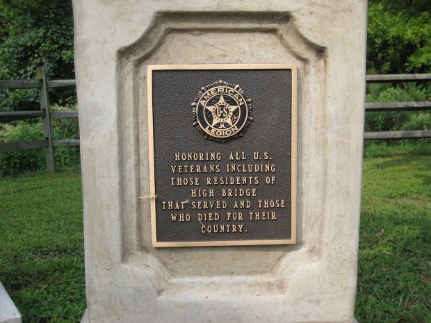 HIGH BRIDGE ALL VETERANS MEMORIAL PLAQUE