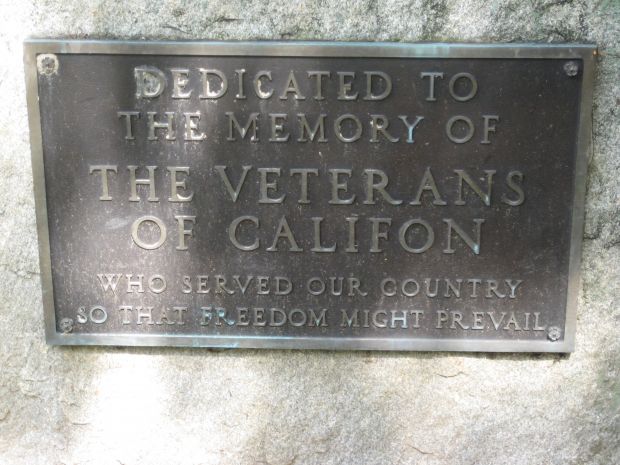 CALIFON VETERANS MEMORIAL PLAQUE