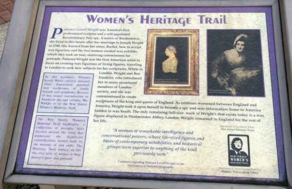 WOMEN’S HERITAGE TRAIL PATIENCE LOVELL WRIGHT MEMORIAL PLAQUE
