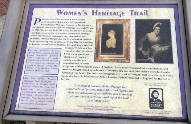 WOMEN’S HERITAGE TRAIL PATIENCE LOVELL WRIGHT MEMORIAL PLAQUE