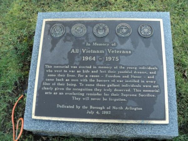 NORTH ARLINGTON WAR MEMORIAL PLAQUE D