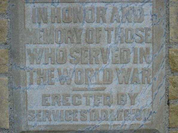 LAKEVIEW CEMETERY WORLD WAR I MEMORIAL PLAQUE