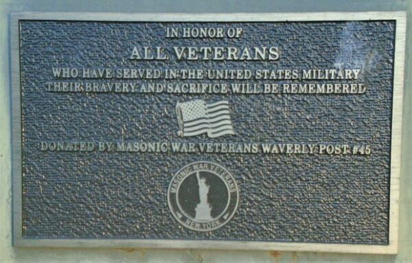 WAVERLY ALL VETERANS MEMORIAL PLAQUE