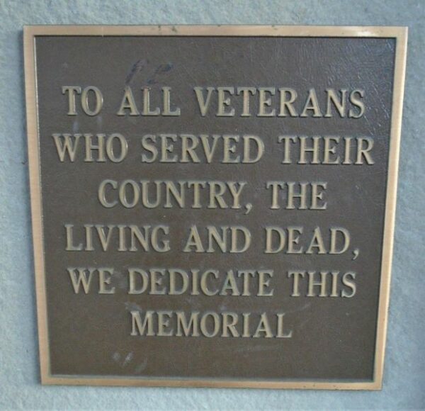 WAVERLY VETEANS MEMORIAL PLAQUE