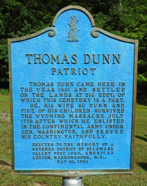 THOMAS DUN PATRIOT REVOLUTIONARY WAR MEMORIAL MARKER