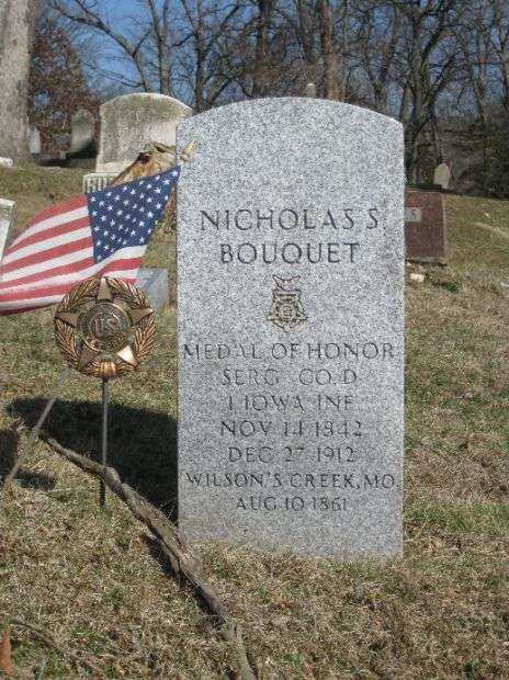 SERG. NICHOLASS BOUQUET MEDAL OF HONOR GRAVESTONE