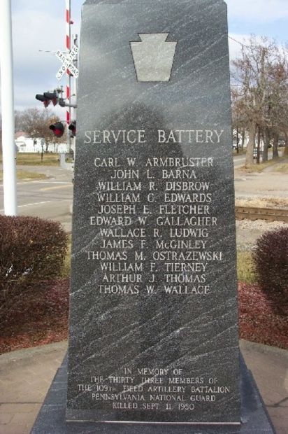 PENNSYLVANIA NATIONAL GUARD TROOP TRAIN ACCIDENT MEMORIAL SIDE B