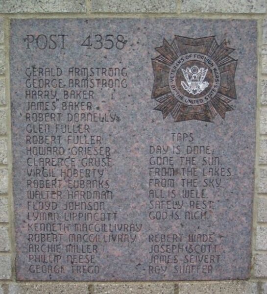 VFW POST 4358 WAR MEMORIAL STONE B