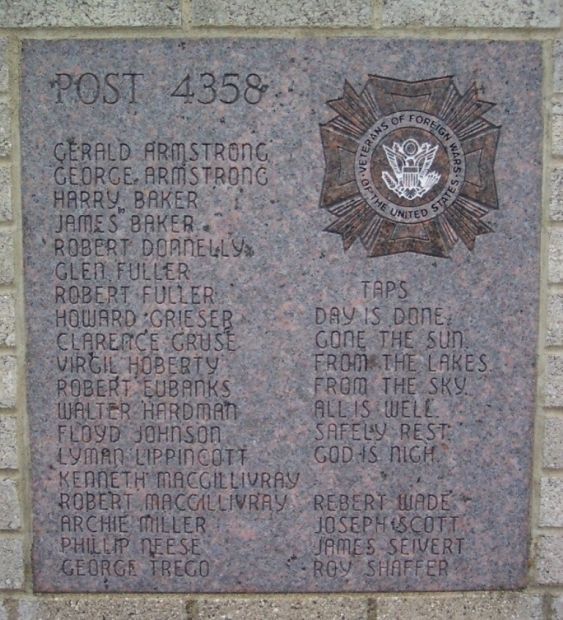 VFW POST 4358 WAR MEMORIAL STONE B