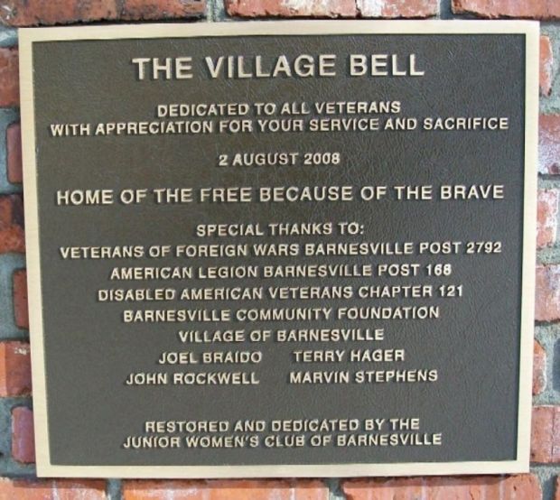 THE VILLAGE BELL MEMORIAL PLAQUE