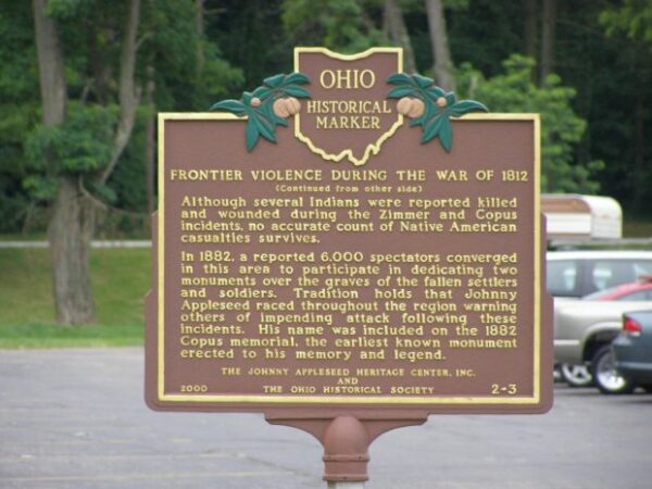FRONTIER VIOLENCE DURING THE WAR OF 1812 MEMORIAL MARKER BACK