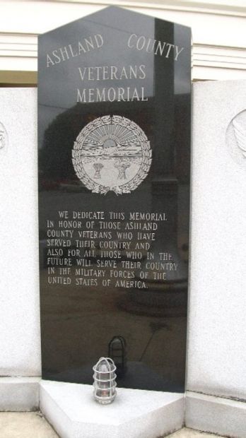 ASHLAND COUNTY VETERANS MEMORIAL DEDICATION STONE
