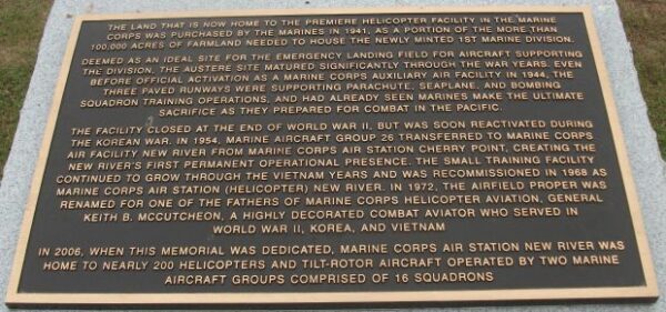 NEW RIVER AVIATION MEMORIAL PLAQUE B