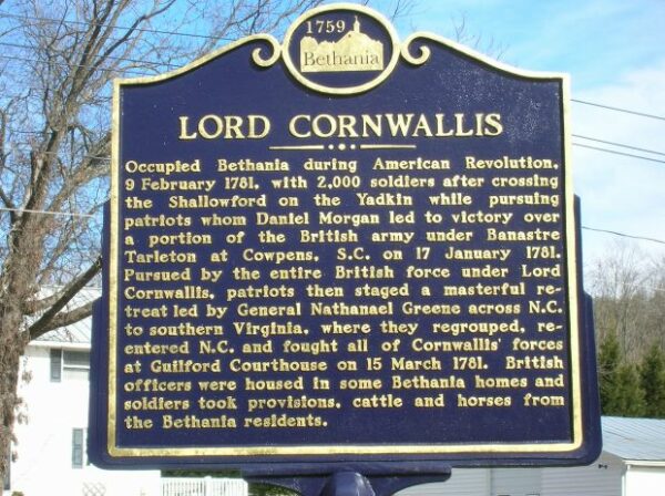 LORD CORNWALLIS REVOLUTIONARY WAR MEMORIAL MARKER