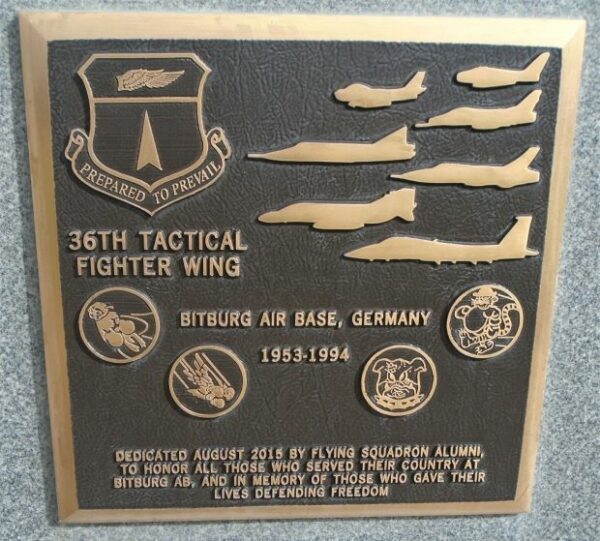 36TH TACTICAL FIGHTER WING WAR MEMORIAL PLAQUE