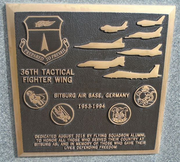 36TH TACTICAL FIGHTER WING WAR MEMORIAL PLAQUE