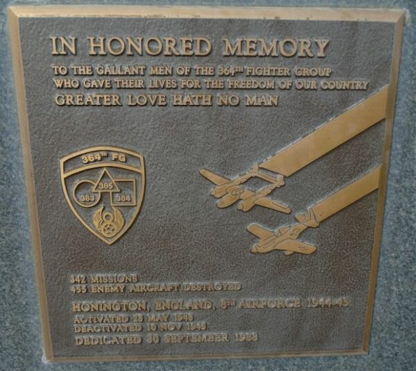 364TH FG WAR MEMORIAL PLAQUE