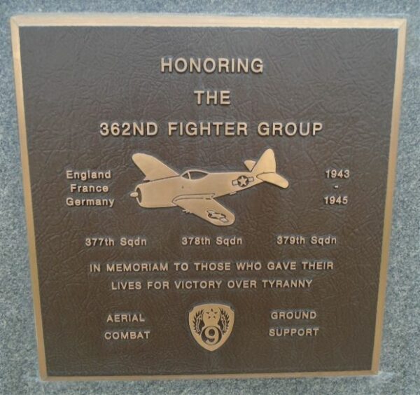 362ND FIGHTER GROUP WAR MEMORIAL PLAQUE