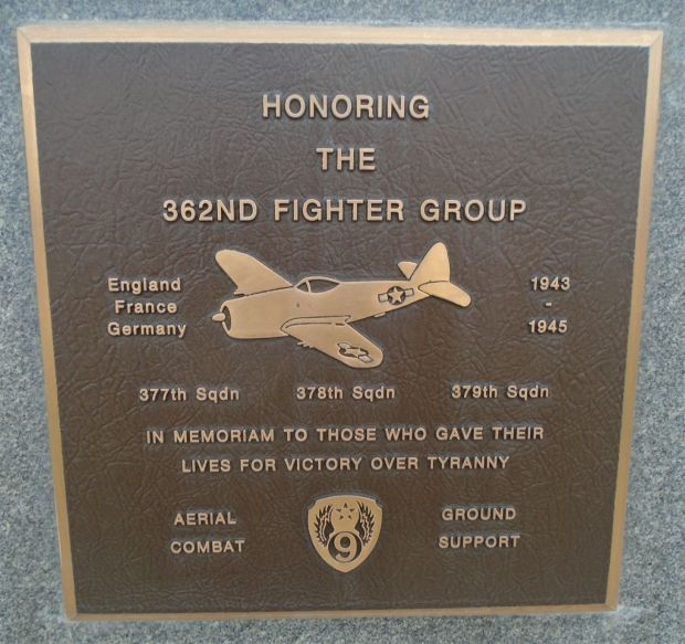 362ND FIGHTER GROUP WAR MEMORIAL PLAQUE
