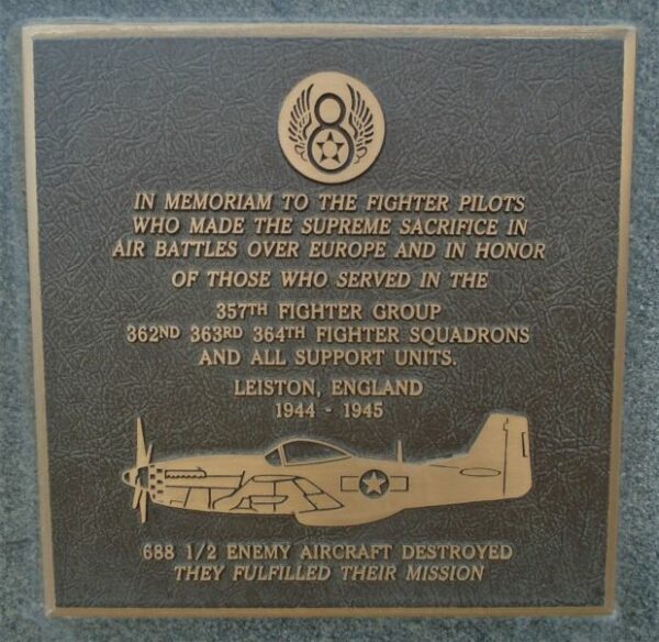 357TH FIGHTER GROUP WAR MEMORIAL PLAQUE