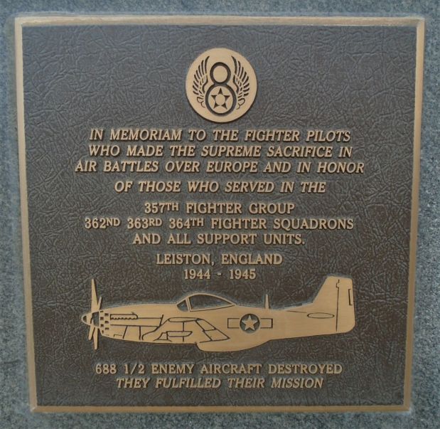 357TH FIGHTER GROUP WAR MEMORIAL PLAQUE