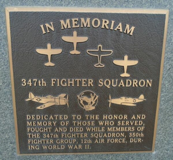 347TH FIGHTER SQUADRON WAR MEMORIAL PLAQUE