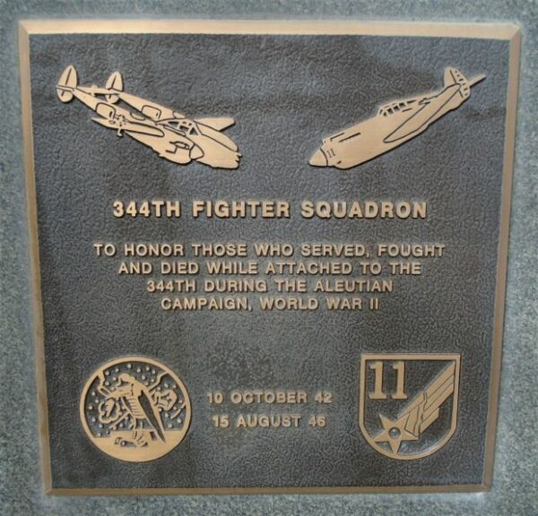 344TH FIGHTER SQUADRON WAR MEMORIAL PLAQUE