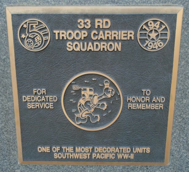 33 RD TROOP CARRIER SQUADRON WAR MEMORIAL PLAQUE