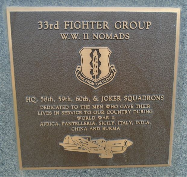 33RD FIGHTER GROUP WAR MEMORIAL PLAQUE
