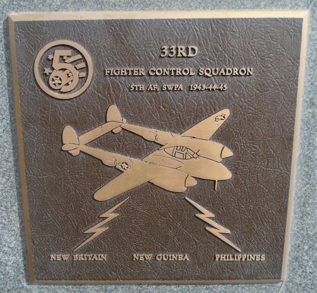 33RD FIGHTER CONTROL SQUADRON WAR MEMORIAL PLAQUE