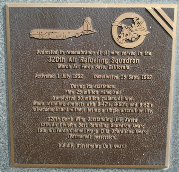 320TH AIR REFUELING SQUADRON MEMORIAL PLAQUE