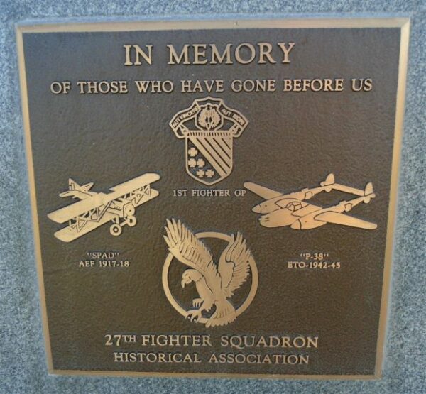 27TH FIGHTER SQUADRON WAR MEMORIAL PLAQUE