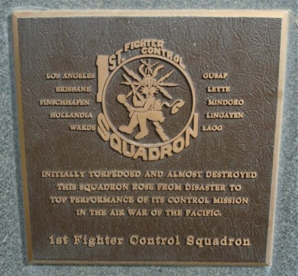 1ST FIGHTER CONTROL SQUADRON WAR MEMORIAL PLAQUE