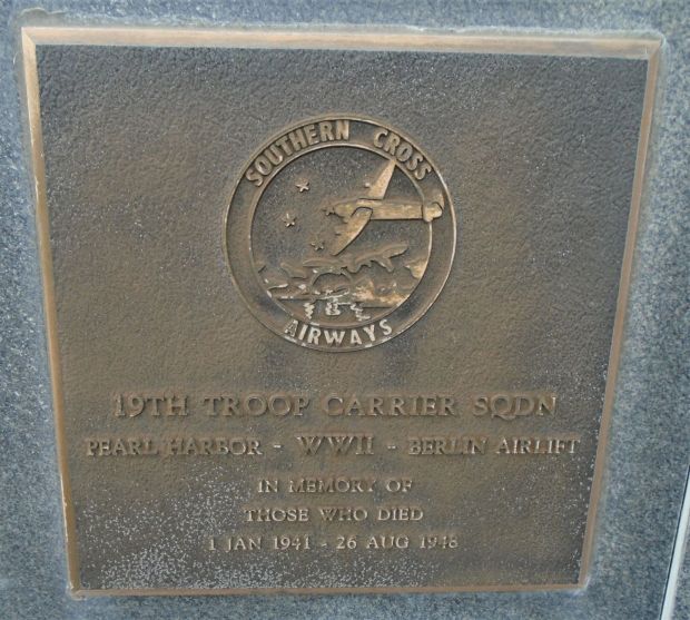 19TH TROOP CARRIER SQDN WAR MEMORIAL PLAQUE