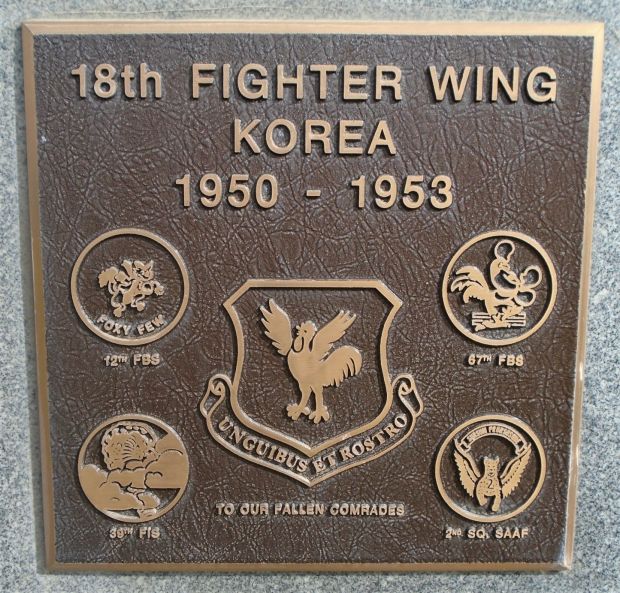 18TH FIGHTER WING KOREA WAR MEMORIAL PLAQUE