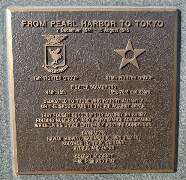 18TH FIGHTER GROUP 318TH FIGHTER GROUP WAR MEMORIAL PLAQUE